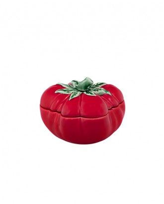 Cutie ceramica cu capac, 15 cm, Tomate - BORDALLO PINHEIRO